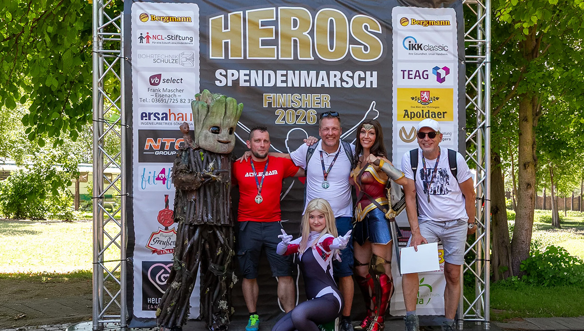 Finisher-Foto vom HEROS Spendenmarsch – Team Sobotta IT & Friends